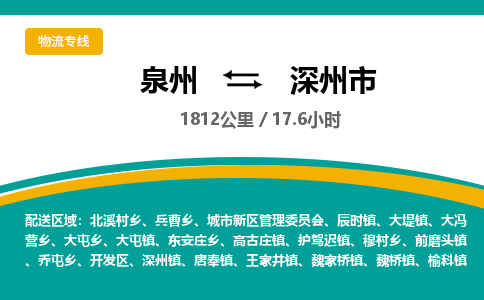 泉州到深州市物流-泉州至深州市货运安全、可靠的物流服务