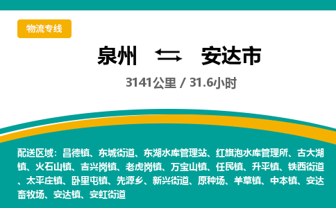 泉州到安达市物流-泉州至安达市货运安全、可靠的物流服务