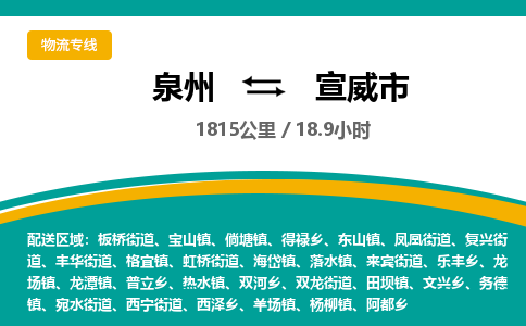 泉州到宣威市物流公司-泉州至宣威市专线-高品质为您的生意保驾护航-让你安心、省心、放心